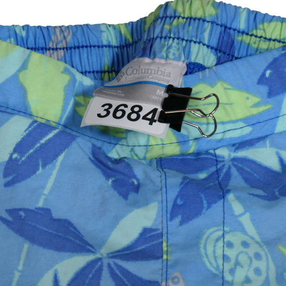 Columbia PFG Blue Swim Trunks Boys Medium 10 12 Elastic Mesh Fish Reels Squid - Picture 7 of 7